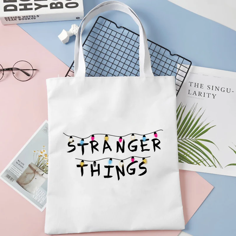 

Сумка для покупок «очень странные дела», сумка для покупок из хлопка, ткань для покупок, джутовые сумки