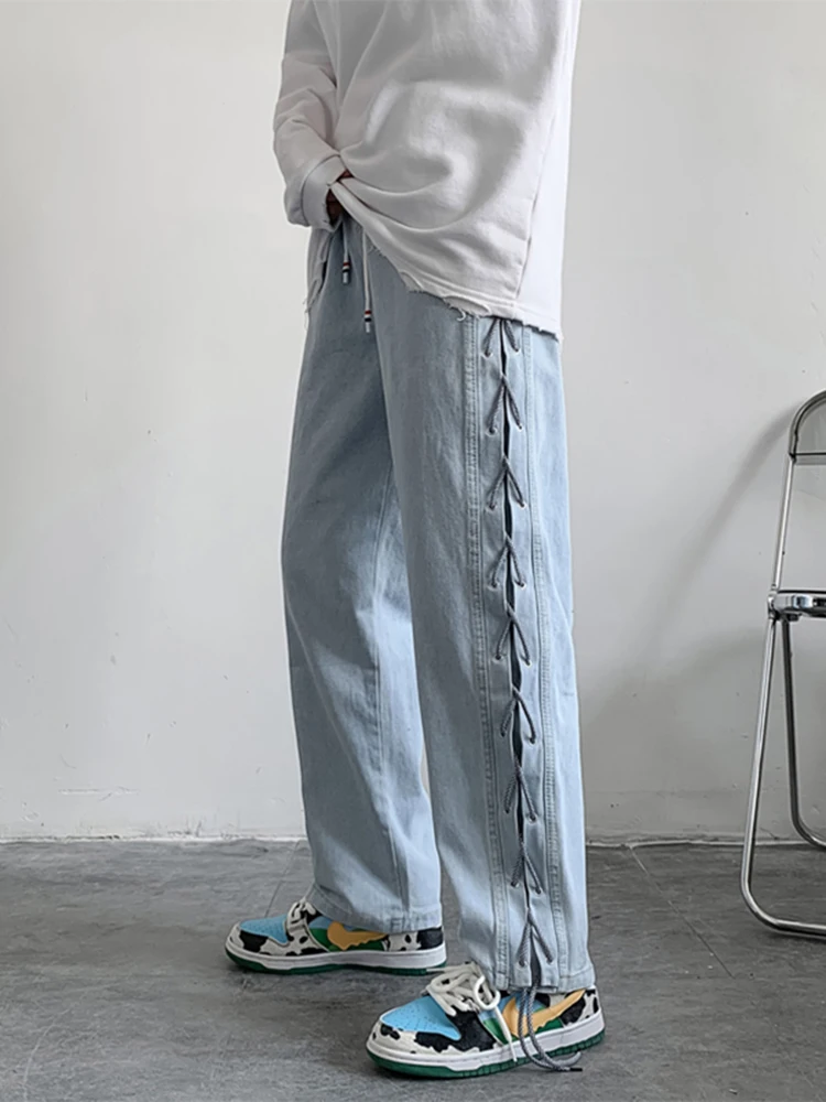 Men Oversized Black Jeans Pants 2022 Denim Mens Streetwear Hip Hop Harem Pants High Wasit Denim Pants Overalls Casual Men Jeans