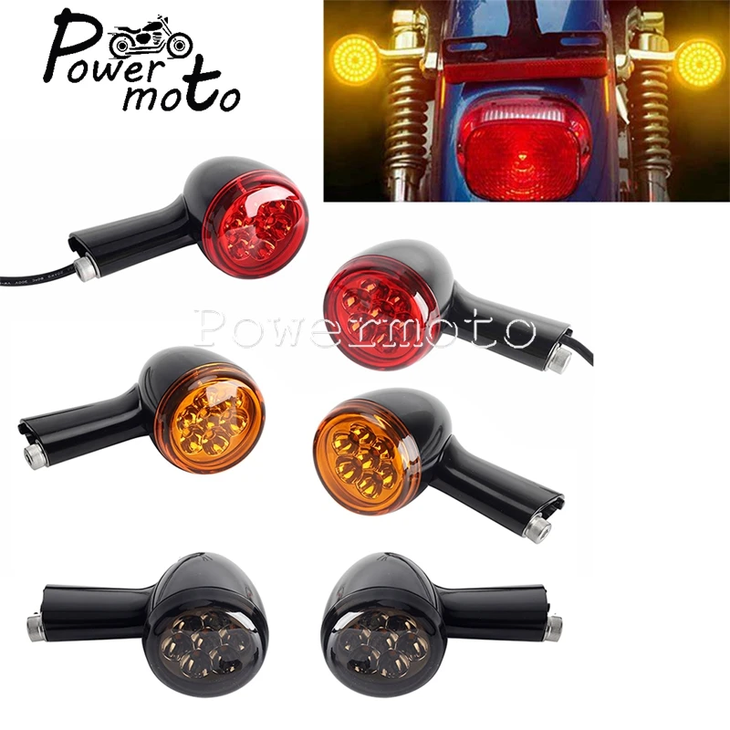 

Motorcycle Bullet LED Turn Siganl Indicator Lamps Steel Rear Brake Stop Tail Light For Harley Sportster XL883 XL 1200 1992-2022