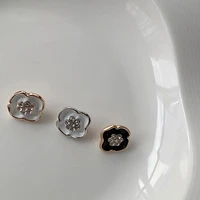 luxury rhinestone buttons for clothing flower decorative shirts blouse suit sewing embellishment metal diy craft supply 6pcs new