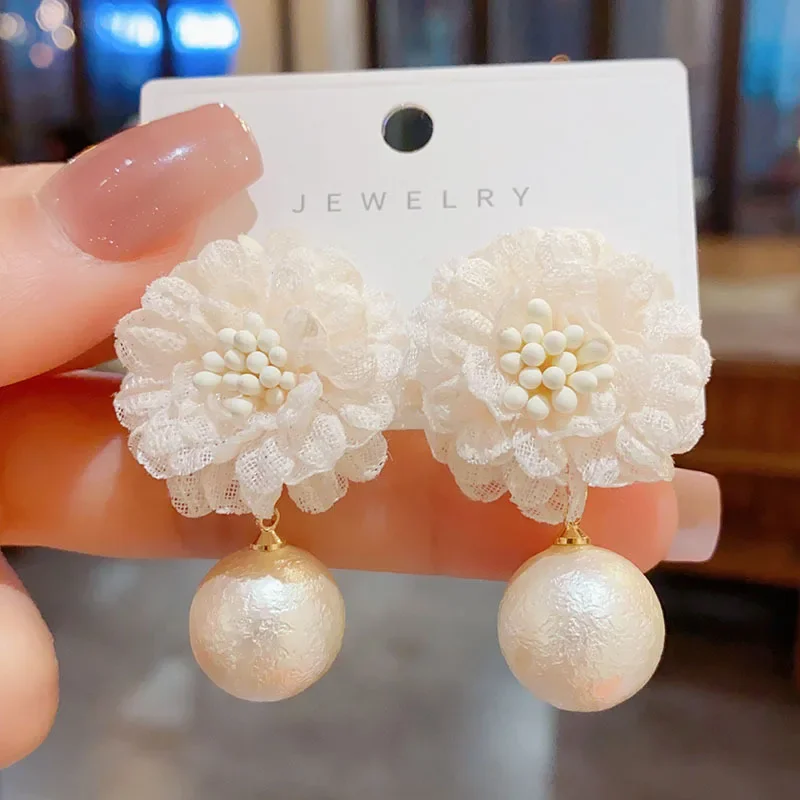 Новые летние высококачественные жемчужные серьги женские серебряные иглы с