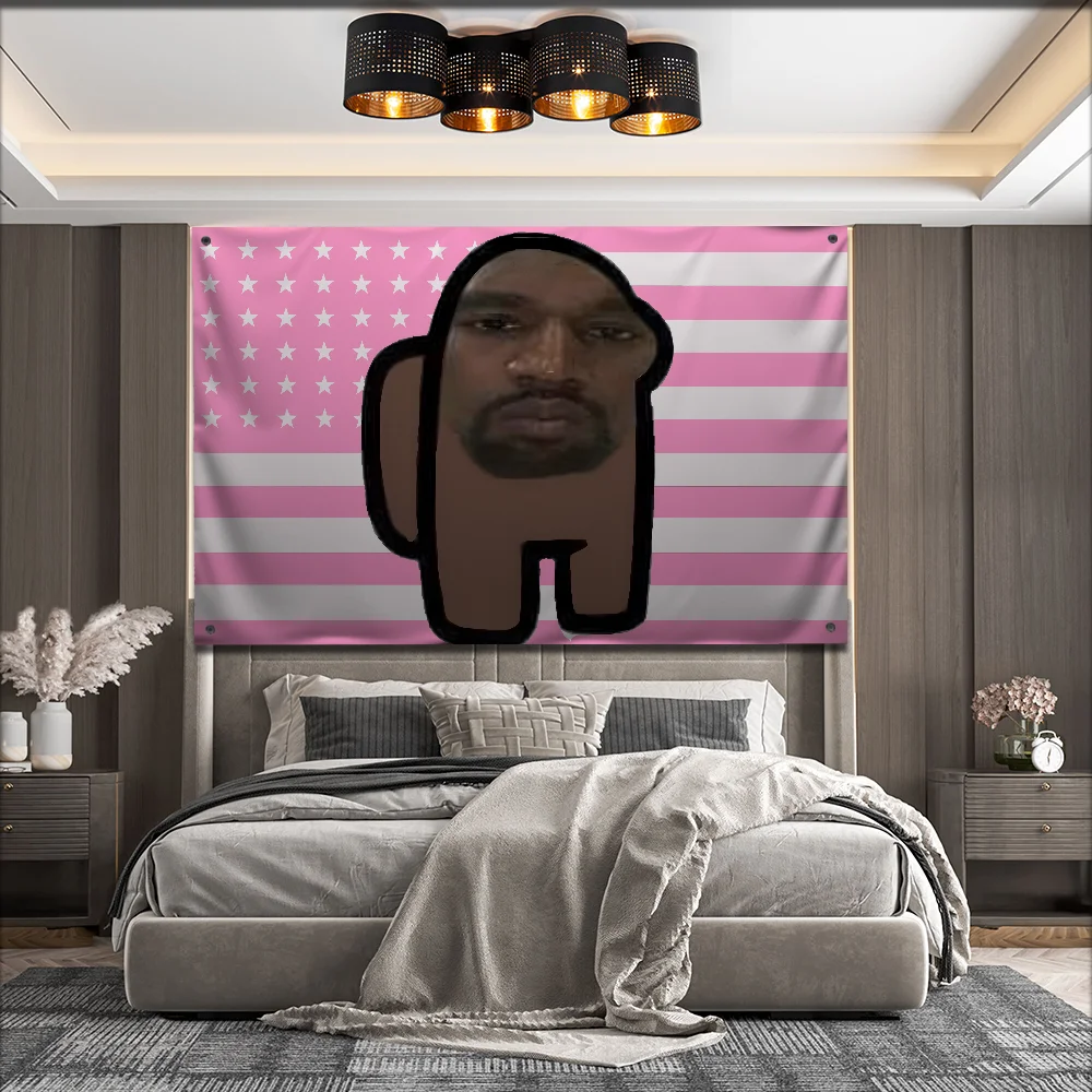 Фото USA K-Kanye West YE Funny Flag For Garden Flags Party Living Room Home Balcony Wall Decor Banner Bedroom Tapestry Outdoor №2