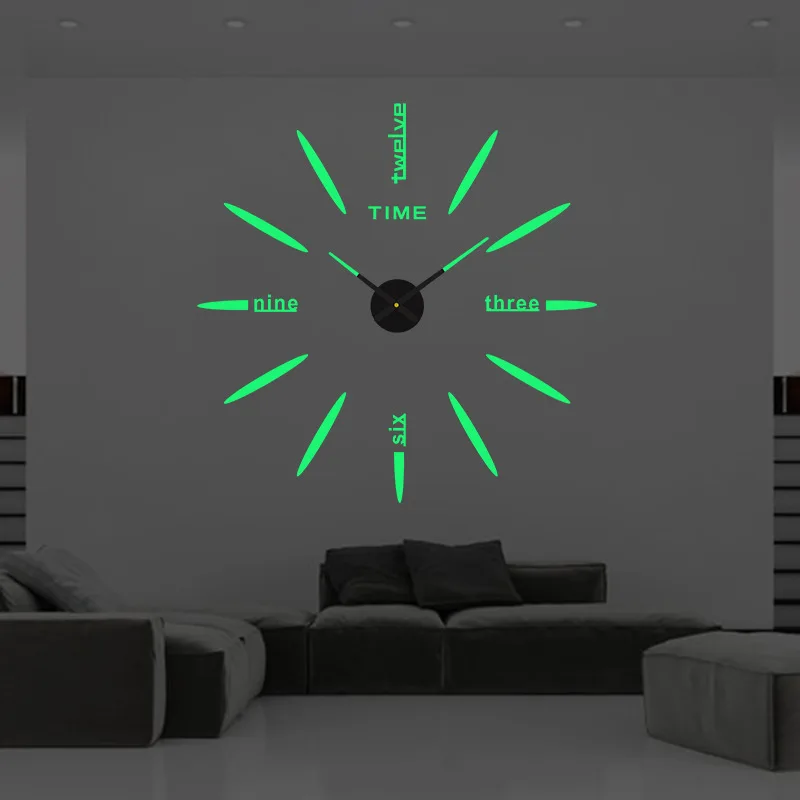 

Large Wall Clock Quartz 3D DIY Big Watch Decorative Kitchen Clocks Acrylic Mirror Sticker Oversize Wall Clocks Home Letter Decor