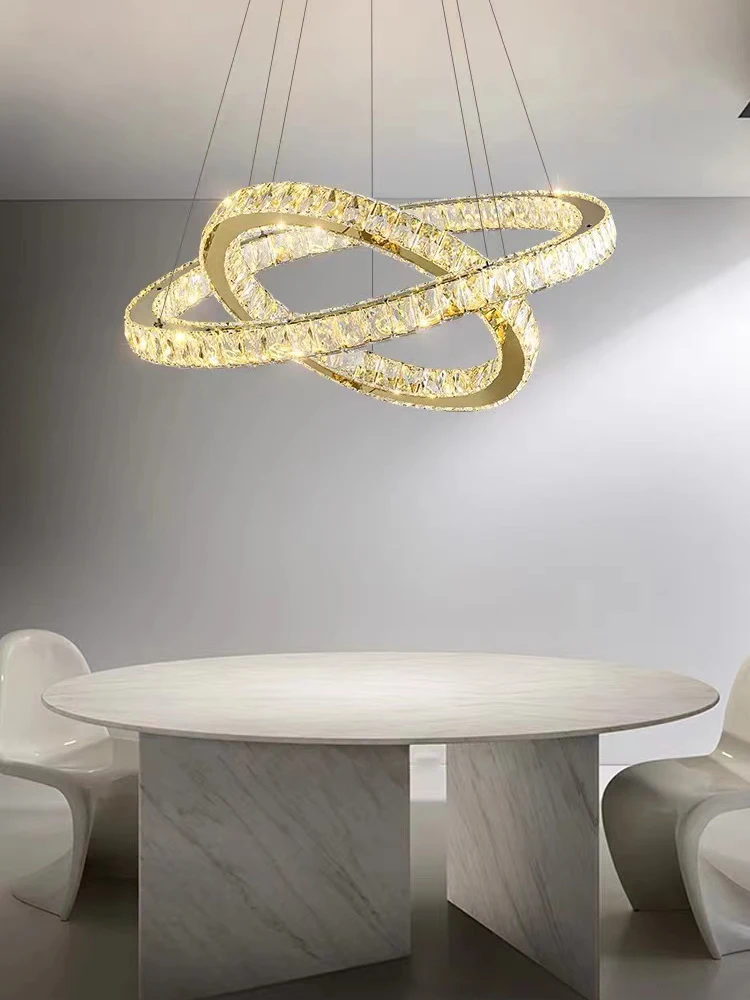 Современная хрустальная круглая светодиодная люстра K9 домашнее освещение