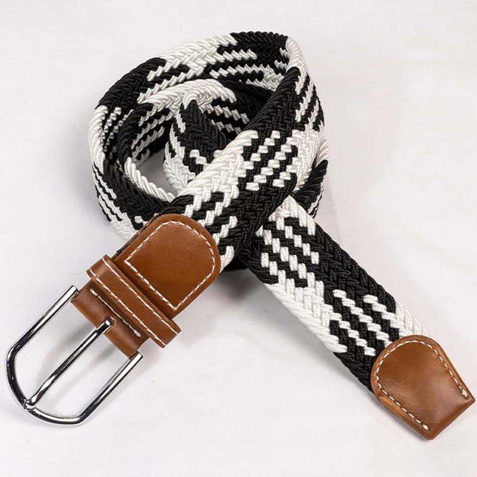 

Fashion New Woven Men'S Casual Belt High Quality Korean Ladies Elastic Elastic Belt Brand Design Canvas Versatile Belt A3168