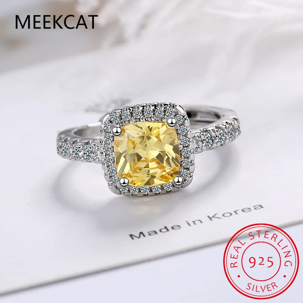 100% стерлингового серебра 925 пробы сверкающие 10*10 мм квадратные розовые белые