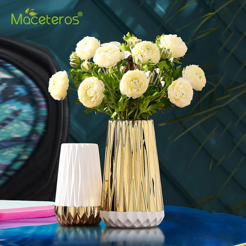 

Modern New Color Matching Ceramic Vase Creative Simple Living Room Flower Arranging Gardening Home Fashion Decoration Supplies