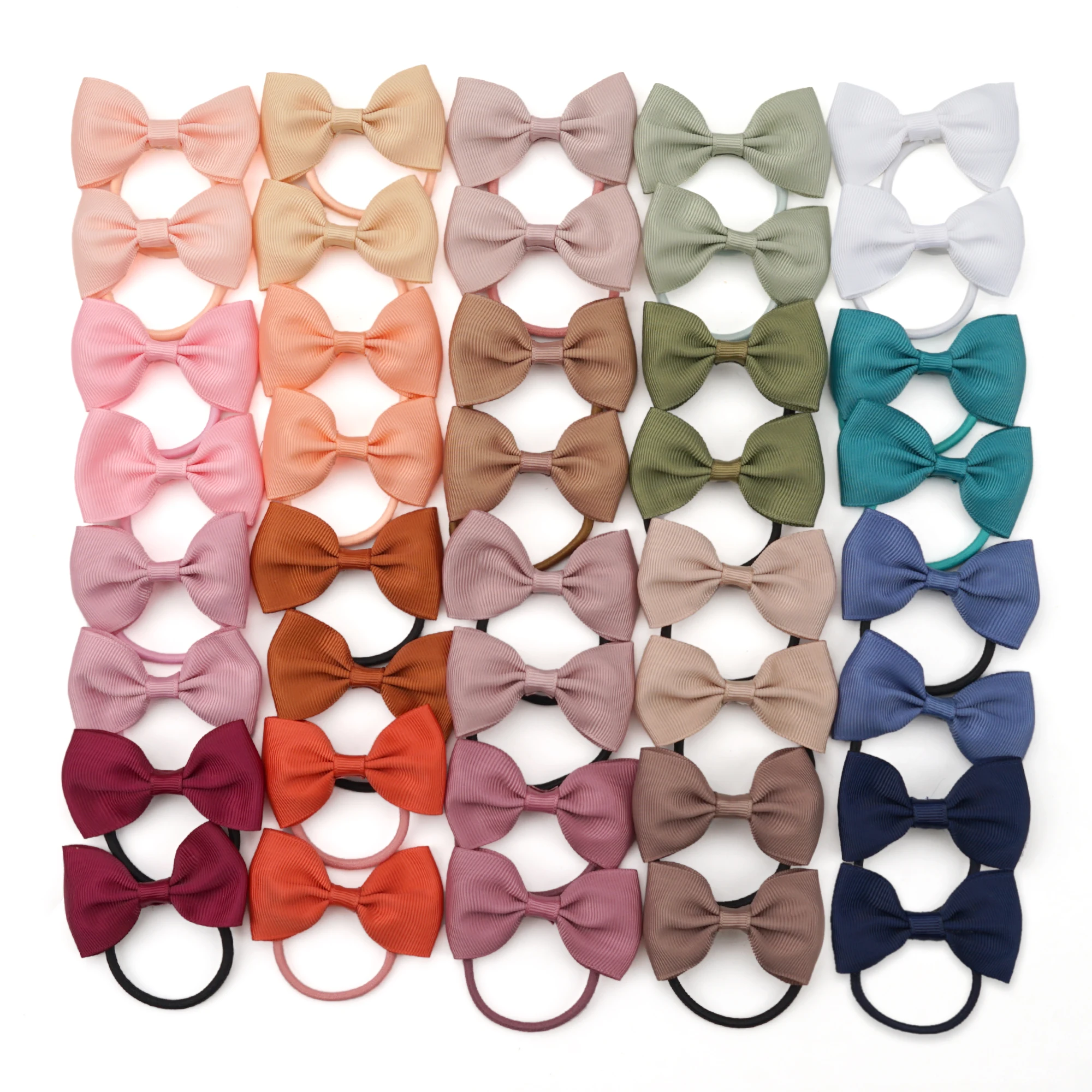 10/20pcs 2.75" Boutique Hair Bows Tie Baby Girls Kids Children Rubber Band Ribbon Hair bands