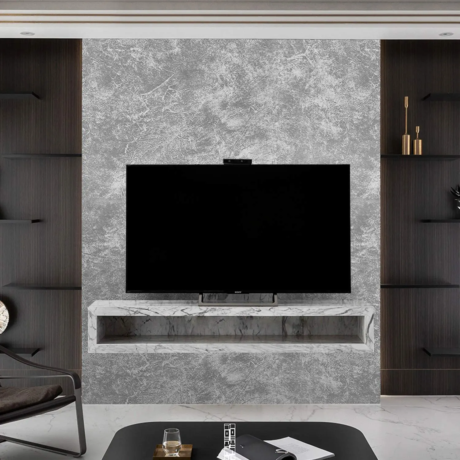 Искусственная серая цементная контактная бумага клейкая самоклеящаяся