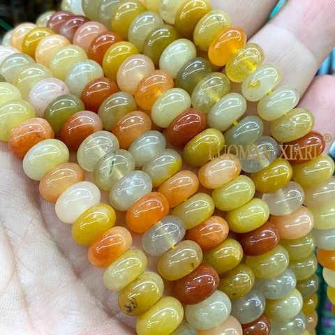 LUOMAN XIARI Желтый нефрит бусины 6x10 мм