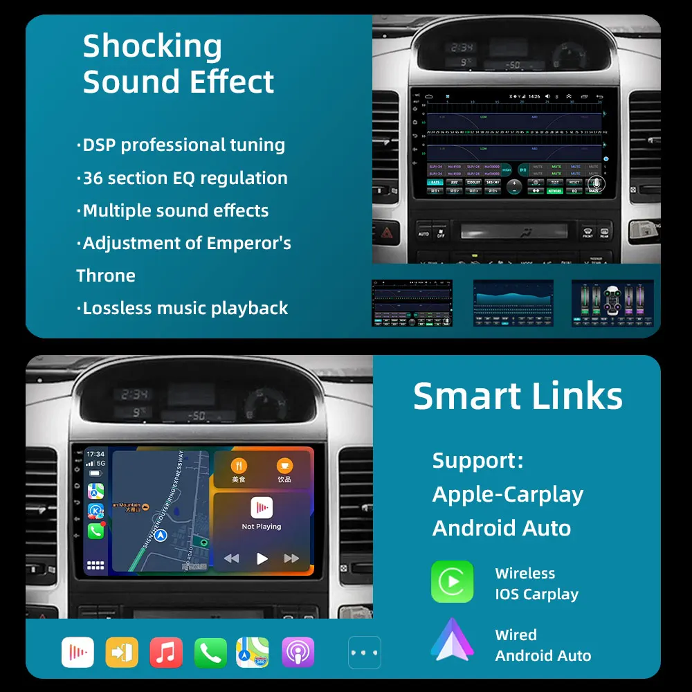 DSP 4G для Toyota Land Cruiser Prado 120 LC120 GPS автомобильный радиоприемник мультимедийный