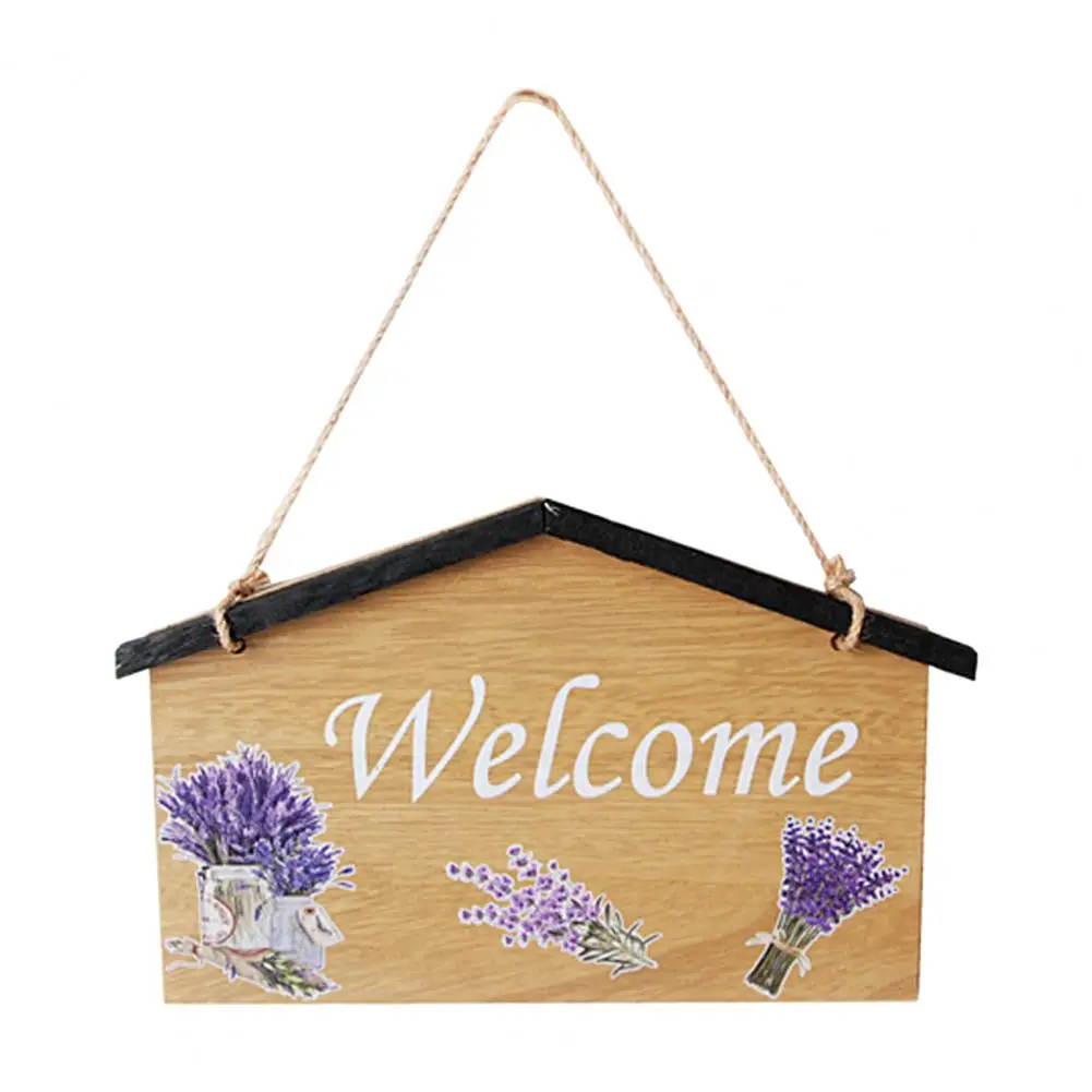 

Excellent Wooden Plaque Burr-free Lightweight Home Wall Decorative Double-sided Sign Wooden Door Sign Wood Hanging Sign