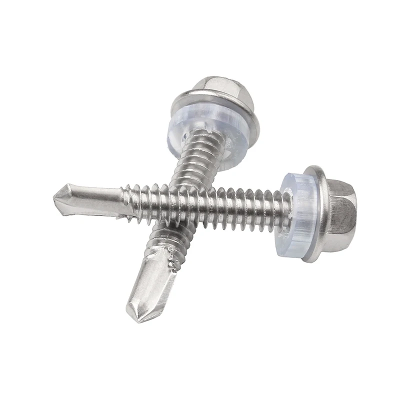 30 шт. Нержавеющая сталь 410 M4.2 M4.8 Наружные шестиугольные саморезы с саморезом