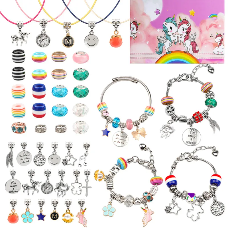 

Jewelry Making Supplies Beads Unicorn Charms Bracelet Making Arts and Crafts DIY Toys for Girls Teen Fun Play Educational Gifts