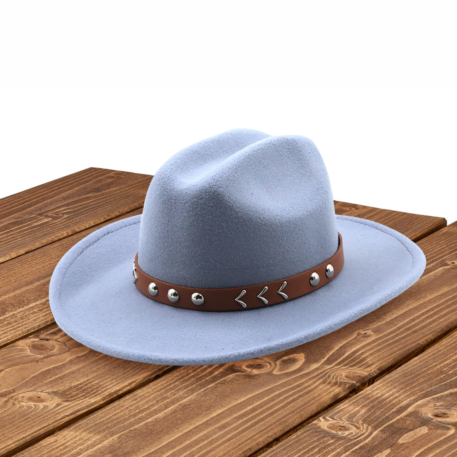 

Men's Vintage Style Hat Fashionable Wool Hat Cowboy Wide Hat for Trend Jazz Hat d88