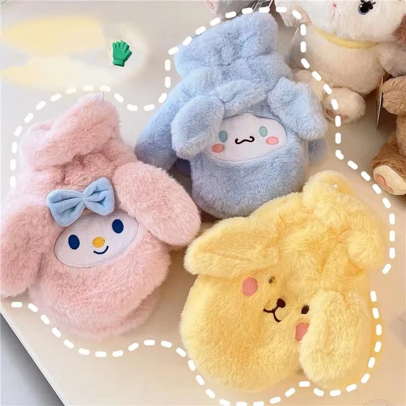 

Симпатичные Зимние перчатки Sanrio аниме серия My Melody Cinnamoroll Pom пурин плюшевые игрушки мягкие мальчики девочки праздничный подарок