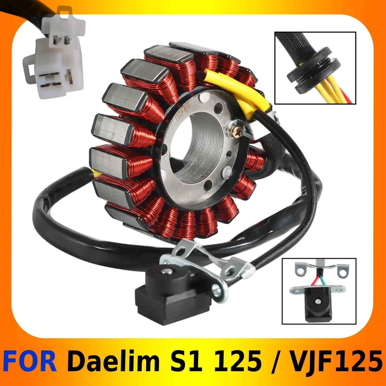 Фото Статор генератора для Daelim VJF125 (Roadwin R) / S1 125 2008-2017 годов выпуска OEM:31120-BA8-0000 / DAE31120-BA8-00A00 №1