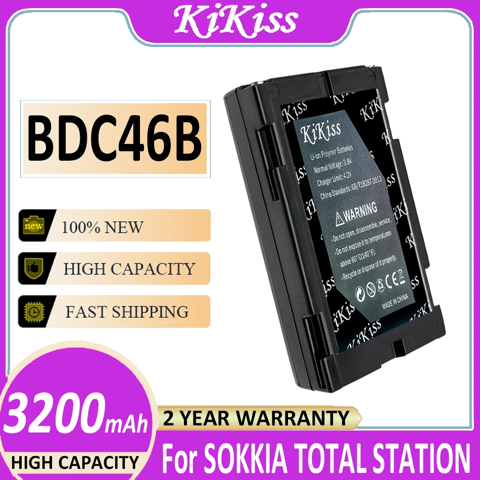Оригинальный аккумулятор KiKiss BDC46B 3200 мАч для SOKKIA TOTAL STATION SET330 SET530 SET630 SET230R SET300, цифровая батарея