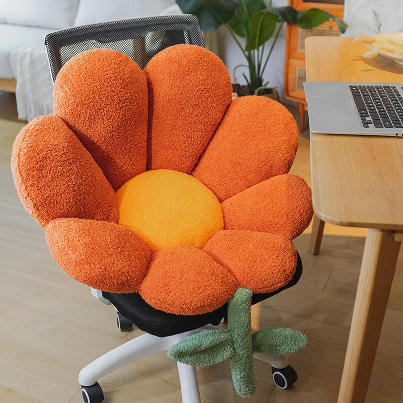 

Flower Pillow Office Chair Lumbar Back Cushion 2022 Cute Plush Sofa Throw Pillows Soft Elastic Decor Cushions Butt Relaxing Pad