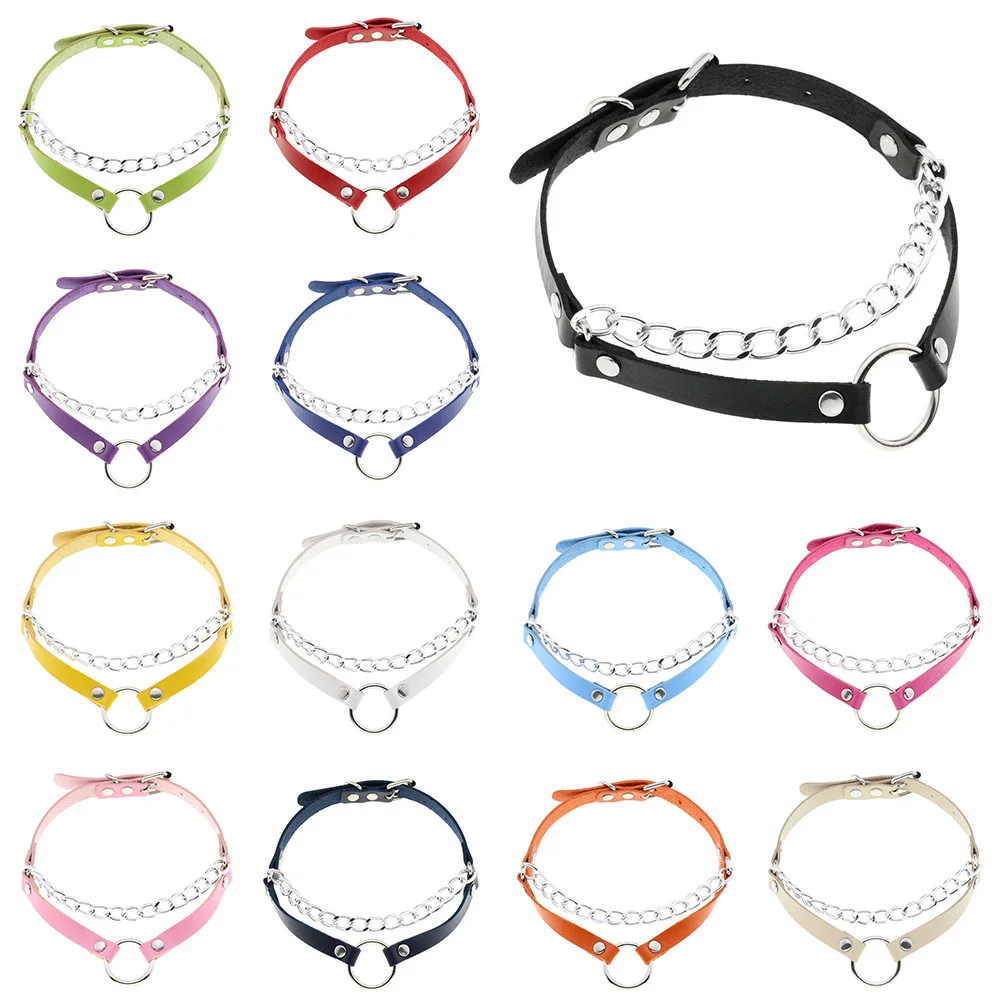 

ZIMNO Gothic Women E girl Choker Punk sexy Collar Women Men chains Leather Necklace Goth stainless steel jewelry Accessories
