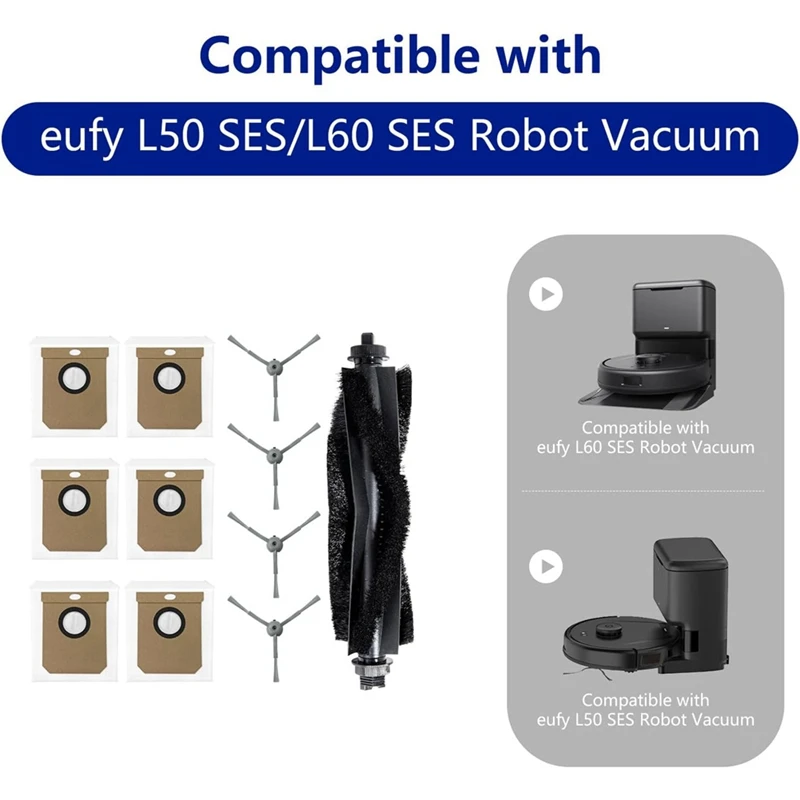 Запасные части и аксессуары Мешки для сбора пыли Eufy Robovac Clean L60 L50 Основная боковая