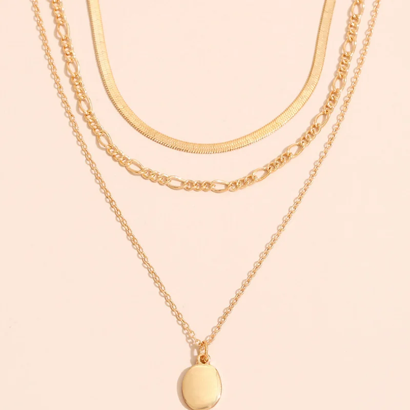 

High Quality Multi-layered Chain Necklaces for Women Girl Fashione Geometry Pendant Necklace Jewelry Accessories