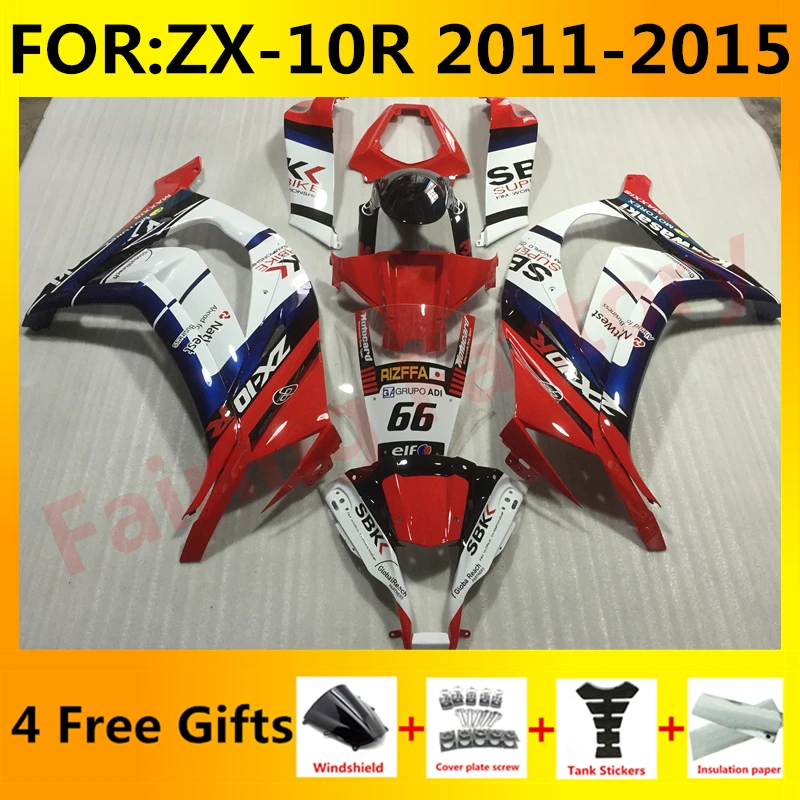 

NEW ABS Motorcycle Fairings Kit fit for Ninja ZX-10R ZX10R zx 10r 2011 2012 2013 2014 2015 bodywork full fairing set red white