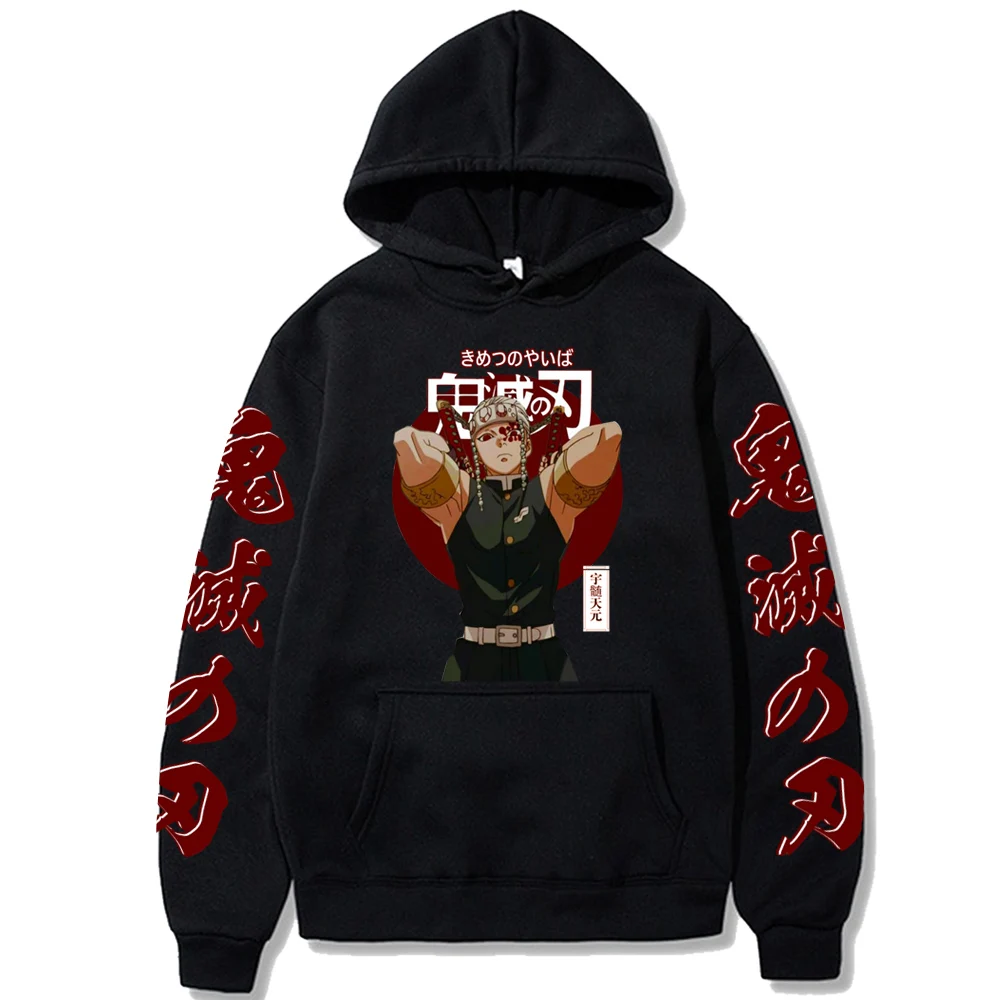 

Demon Slayer Print Hoodie Sweatshirts Japanese Hot Anime Kimetsu No Yaiba Loog Sleeve Uzui Tengen Hoodie