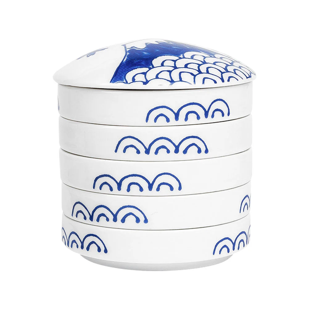 

Round Watercolor Porcelain Sauce Dishes Tray Palettes Serving Dish for Home Students