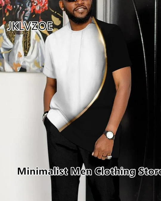 2023 Fashion Men Tracksuit Jogging Outfits 3D Print Trend T-Shirt+Long Pants Street Oversized Men's Clothes Sports 2 Piece Sets