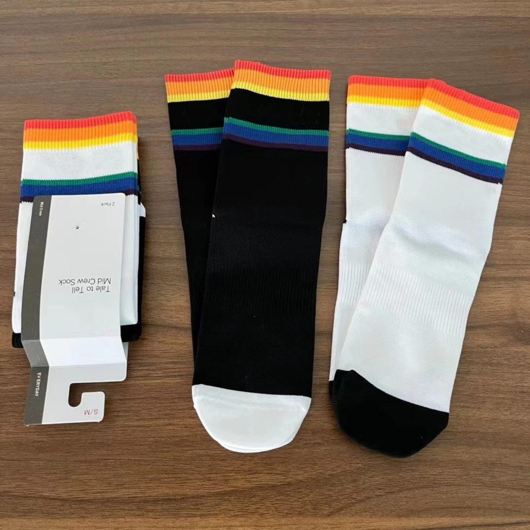 NWT Luluwomen Tale to Tell Mid Crew Sock A Set of Two Pairs Women's Yoga Socks Quick Dry Breathable Sports Fitness Running Socks