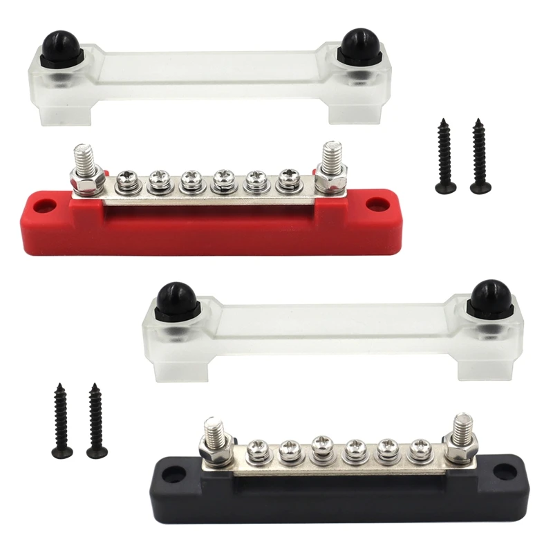 

32GB Bus Bar & Cover Ground Distribution Block Kit Universal Car Boat Marine Pickup Trailer Power Distribution Terminal Block