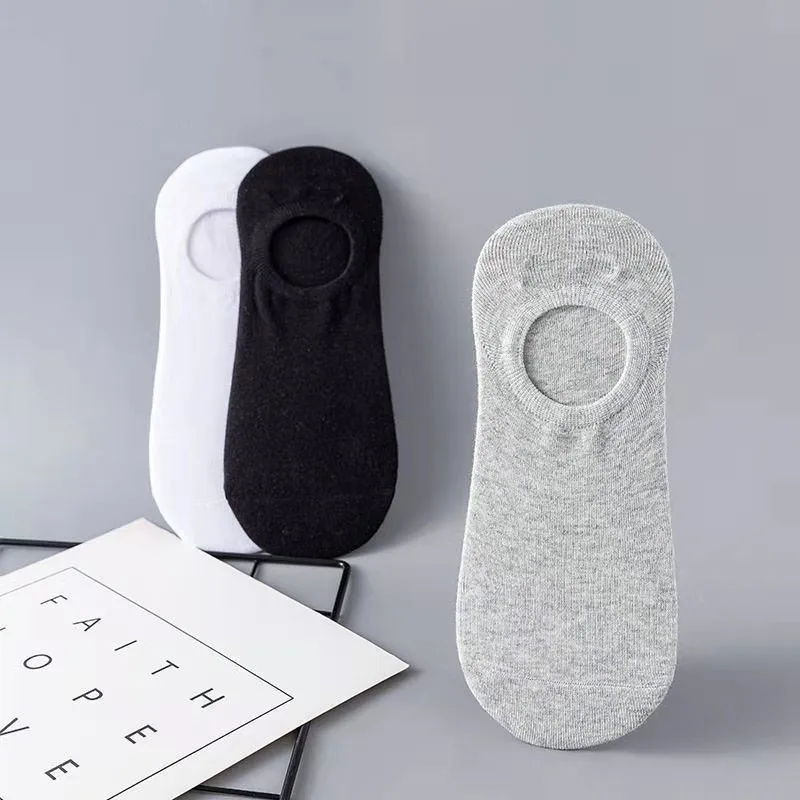 

3 Pairs/Lot Low Cut Men Socks Solid Color Black White Gray Breathable Polyester Cotton Sports Socks Male Invisible Boat Sox