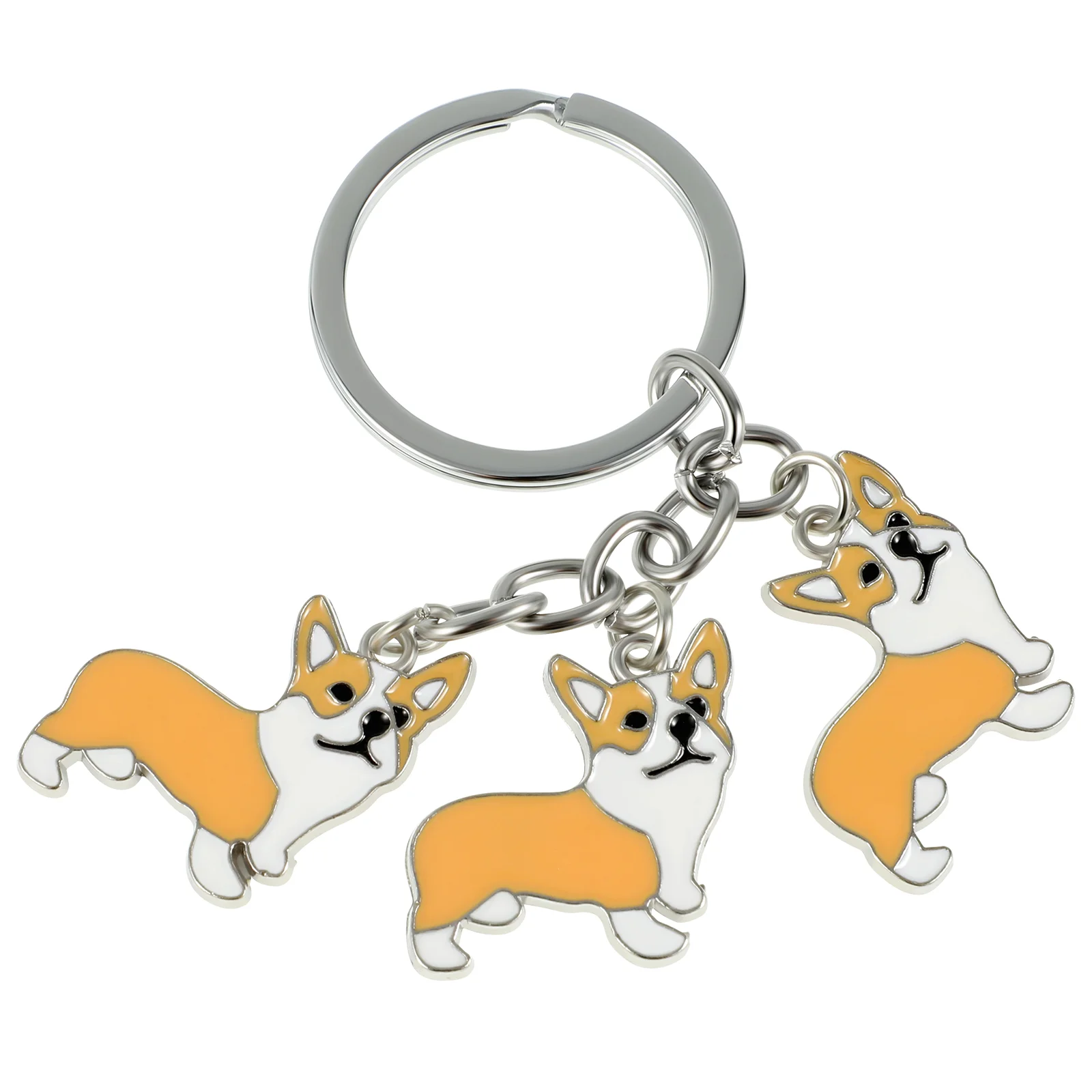 

Corgi Keychaingifts Dog Keyring Keyrings Lovers Women Keychains Kids Car Pendants Animal Favors Figurine Keys Cute Backpack