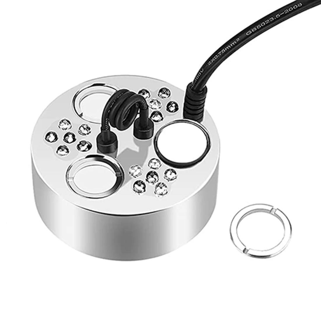

Three-Head Metal Mist Maker with 18 LED Light Mist Fogger Machine 1500ML/H for Halloween Pond Garden Rockery EU Plug