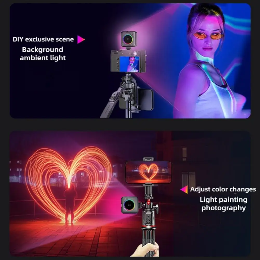 Карманная RGB-вспышка для фотоаппарата Регулируемая лампа смартфона ноутбука