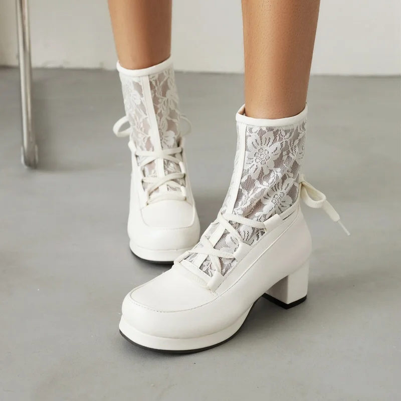 Big Size Spring Autumn Women Lolita Shoes Sweet Bowtie High Heel Shoes Candy Color Pear Cosplay Party Pumps Girls Princess Shoes