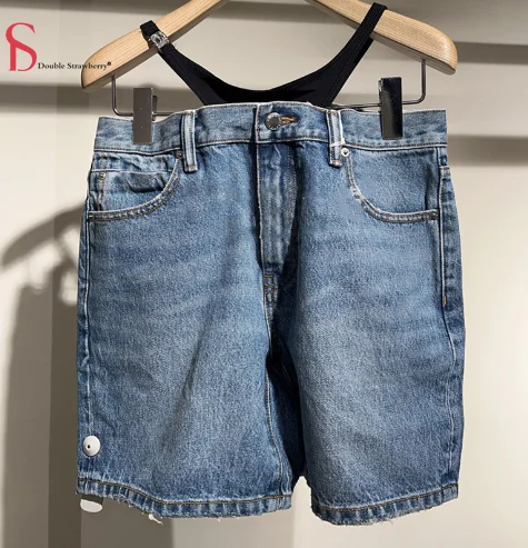 

Jean Pants Aw Wang's Spring and Summer Women's Rhinestone A Hanging Ornament with Vintage Jeans Slim High-waisted Shorts