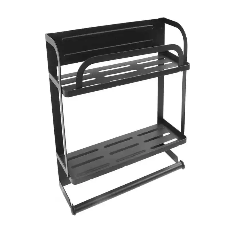 

Стойка для специй на холодильник, Черная Магнитная стойка для специй для кухни и ванной