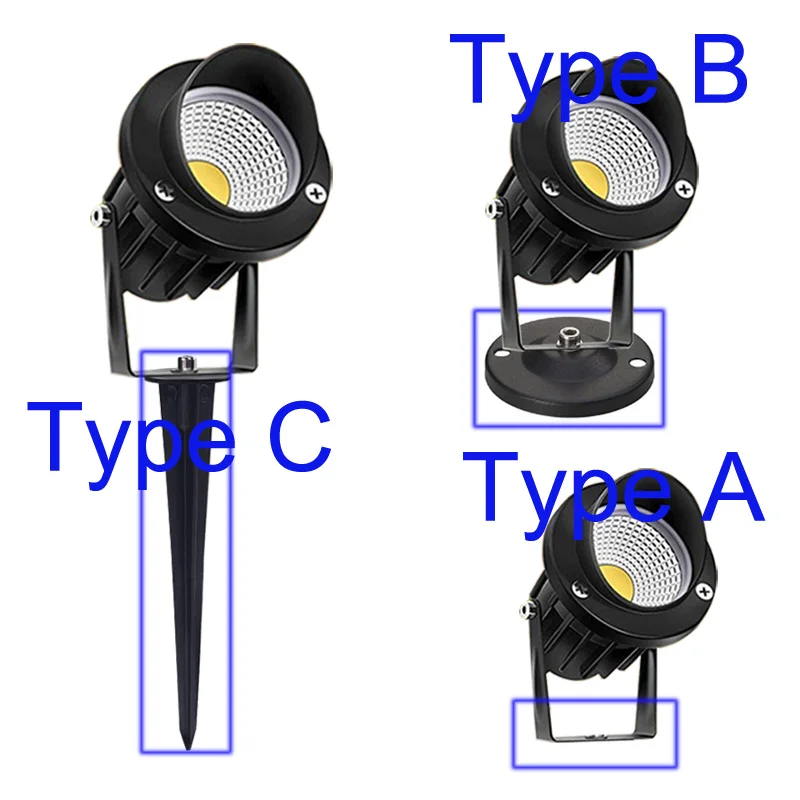 Наружные лампы для сада AC85-265V DC12V 3W 5W 10W Светодиодные газона с шипами Tuinverlichting