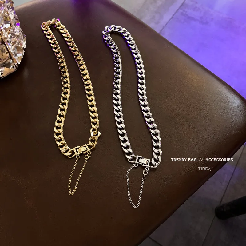 European and American Style Lovely Ran Hip-hop Women's Neck Chain Coquette Accessories Choker Cuban Necklace Cute Korean Fashion