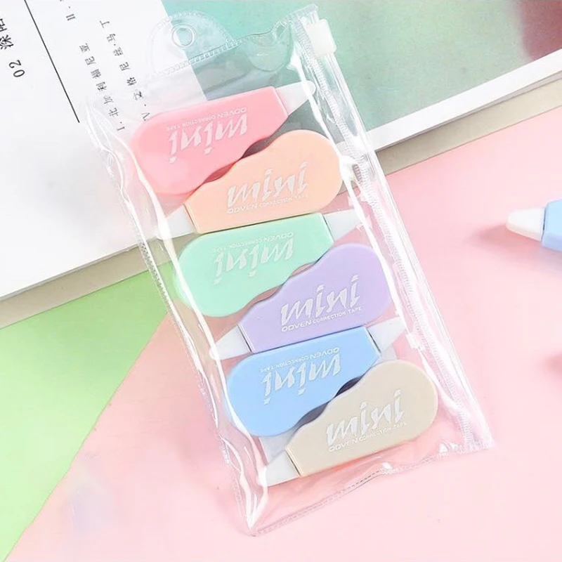 

6pcs Morandi Color Correction Tapes Kawaii White Out Correction Band Writing Correction Tools Korean Stationery Office Supplies