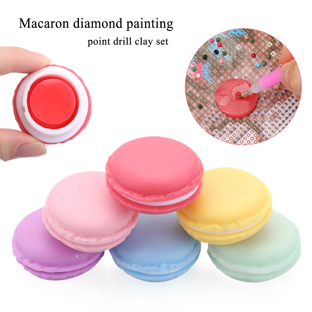 

6pcs Bottles Diamond Painting Glue Clay DIY Embroidery Cross Stitch Drilling Mud Macaron Storage Box Container Point Drill Tool