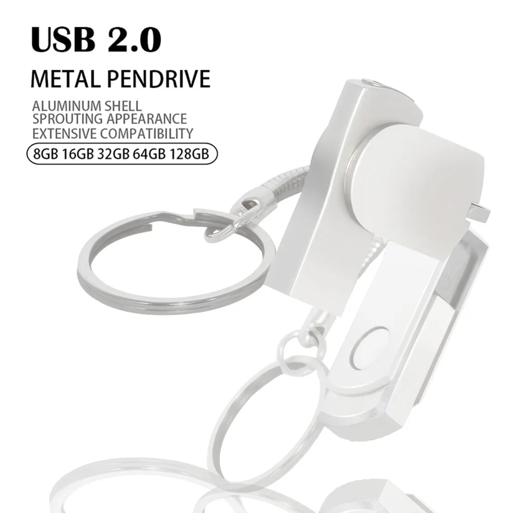 

Silver Color USB Flash Drive 2.0 high quality usb memoria stick 64gb 32gb 16gb 8gb 4gb usb disk custom logo for wedding