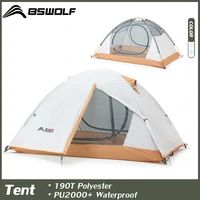 bswolf camping tent travel backpacking 1 2 person tent 4 season winter skirt tent double layer waterproof portable for fishing