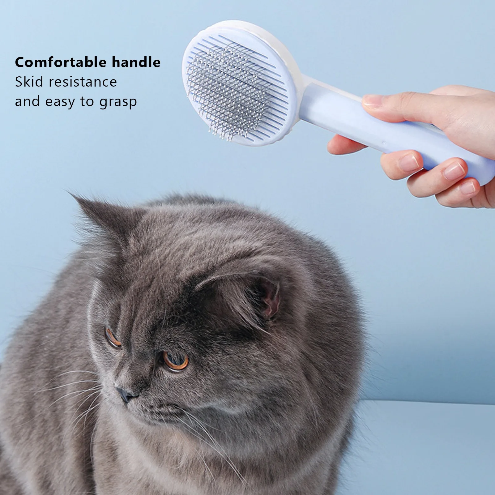 

Cat Brush Professional Round Thick Needle Massage Function Pet Grooming Brush For Cats Dogs PetsYellow