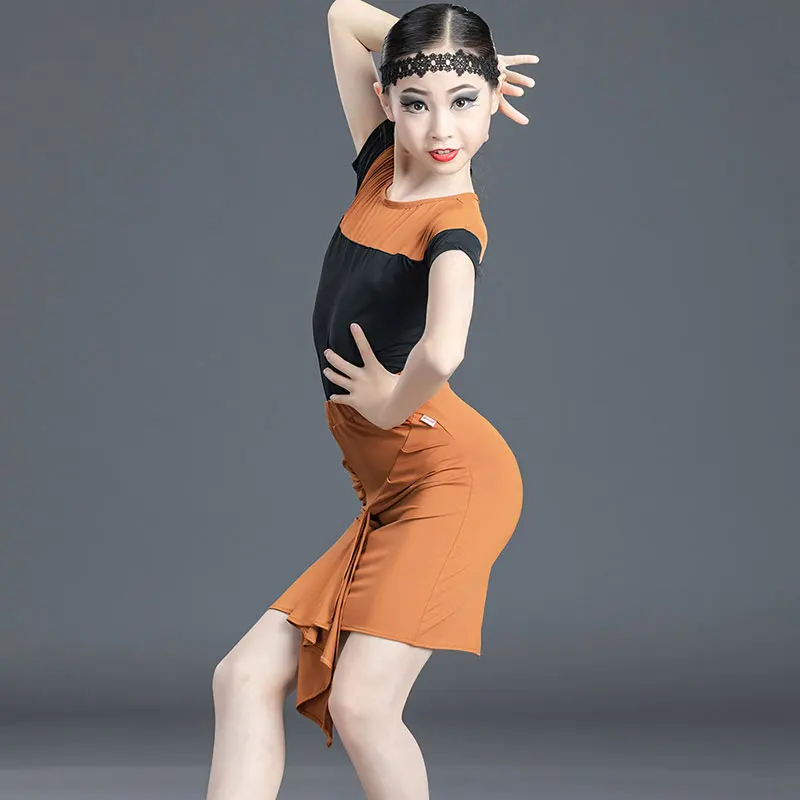 

Женское платье для латиноамериканских танцев, комплект из 2 предметов с юбкой и топом для профессиональных соревнований, лето