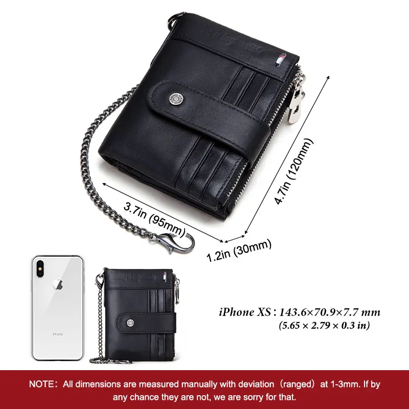 HUMERPAUL Cow Leather Wallets Hasp Man Purse with Key Chain RFID Blocking Bifold Card Holder Top Quality Male Clutch wallets