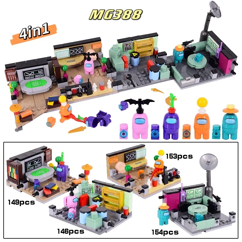 Game Space Alien Figures Model Building Blocks Sets Mini Doll Figures DIY Kit Toy For Christmas Kids