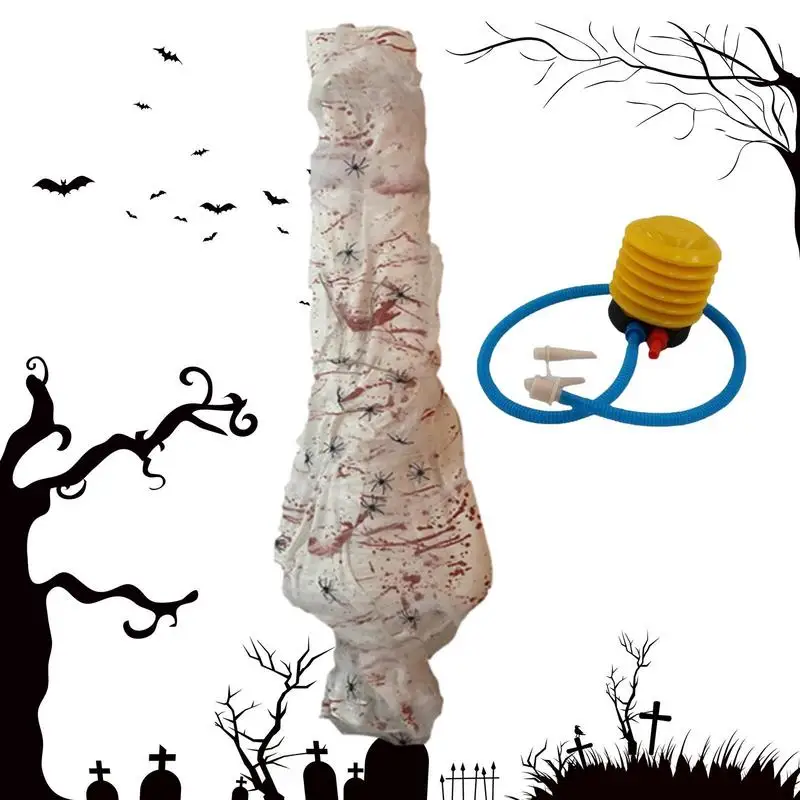 

58.5inch Halloween Corpse Props Outdoor Yard Creepy Shroud Decoration Horror Bloody Body Bag Haunted House Hanging Decorations